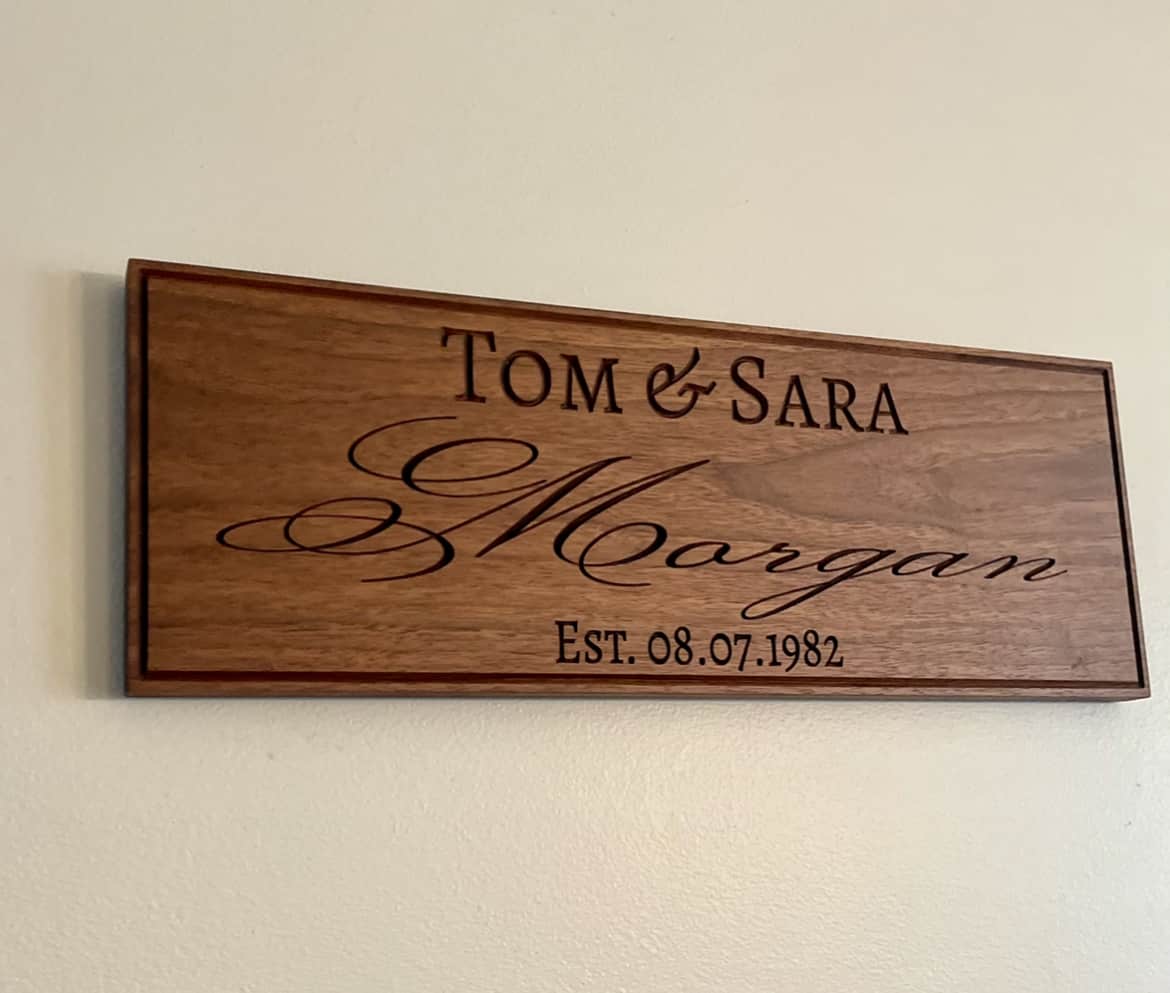 Custom Wood Plaque - Engraved Solid Cherry Wood Plaque with Logo