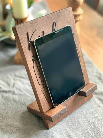 Wood Tablet Stand - Clines Crafted Woodworking LLC