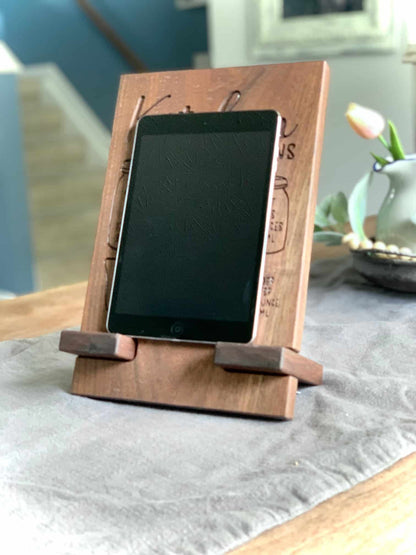 Wood Tablet Stand - Clines Crafted Woodworking LLC